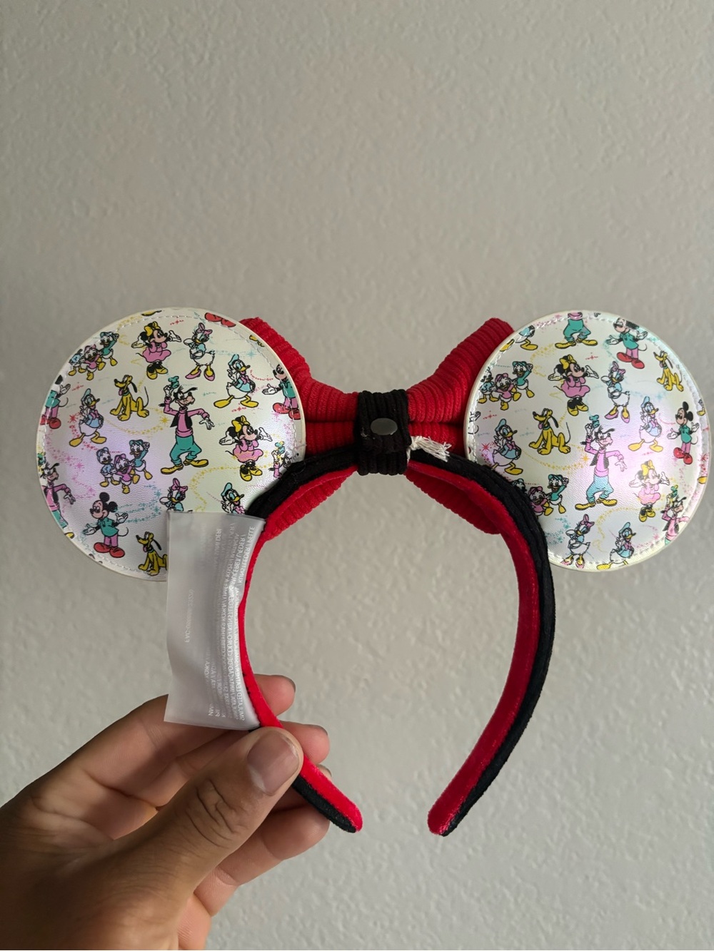 Disney 100 Mickey & Friends Classic AOP Iridescent Mini Backpack & Headband Set - Picture 6 of 8